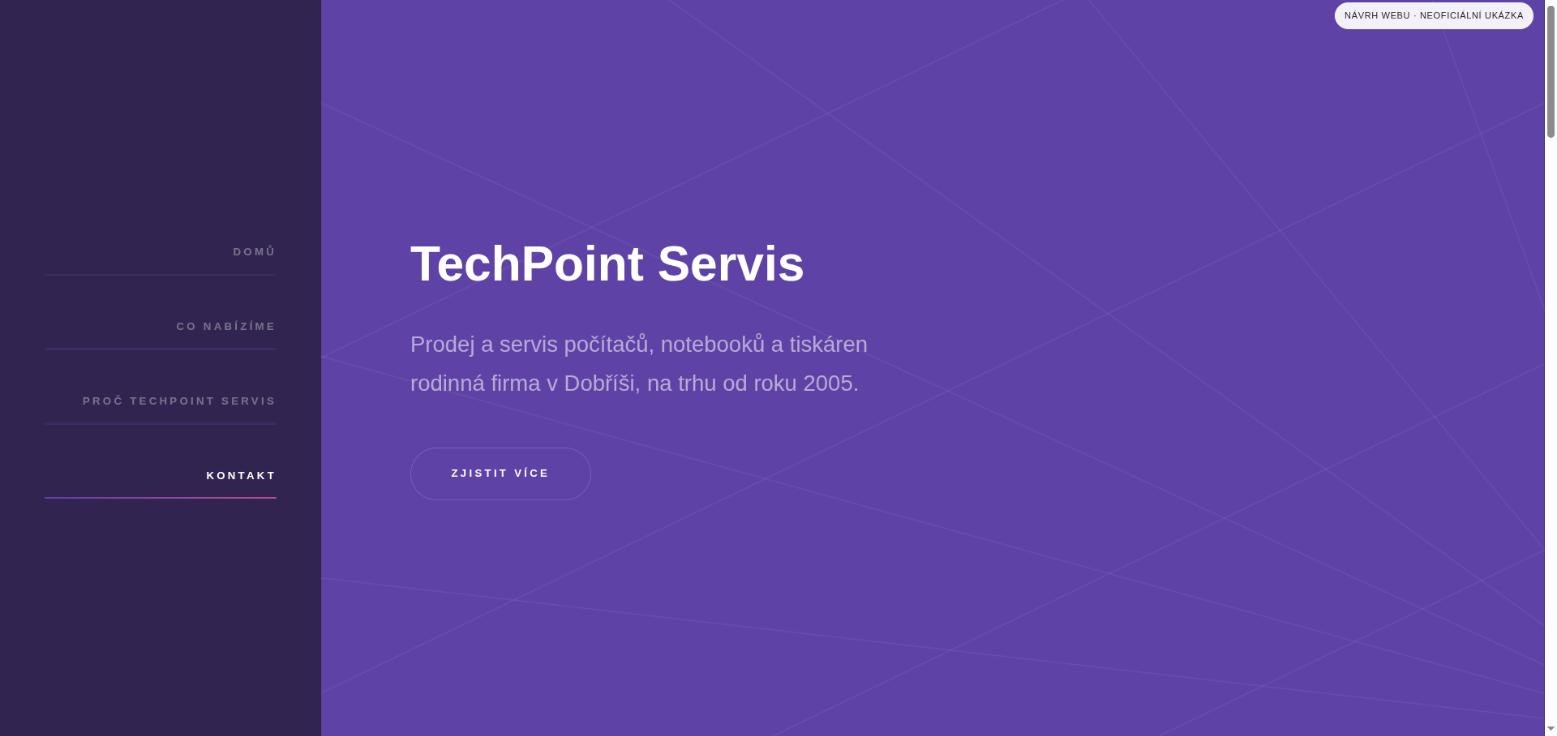 Návrh webu pro servis počítačů