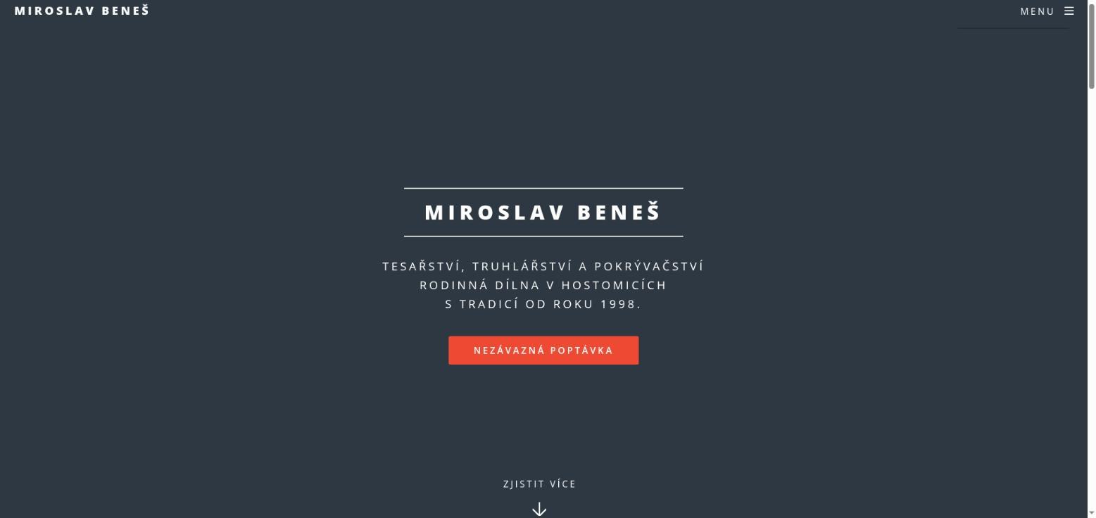Návrh webu pro tesařství, truhlářství a pokrývačství